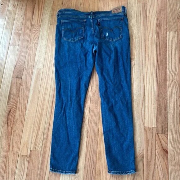 Levi's Jeans Womens 32 Blue 711 Mid Rise Skinny Distressed Medium Wash Casual - Picture 8 of 9
